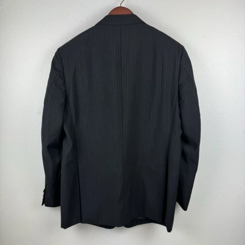 Joseph Abboud Blazer Black pinstripe 42R‎ 100% Wool 2 button Coat Jacket